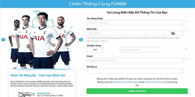 Hướng dẫn đăng ký Fun88 chi tiết